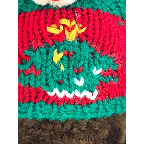 R. Dakin 1973 Vtg Teddy Bear Christmas Sweater Brown 16.5” Moveable Head Limbs - Picture 4 of 14